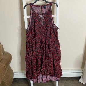 TORRID Red and black leopard o-ring challis skater dress. Size 3 / Size …